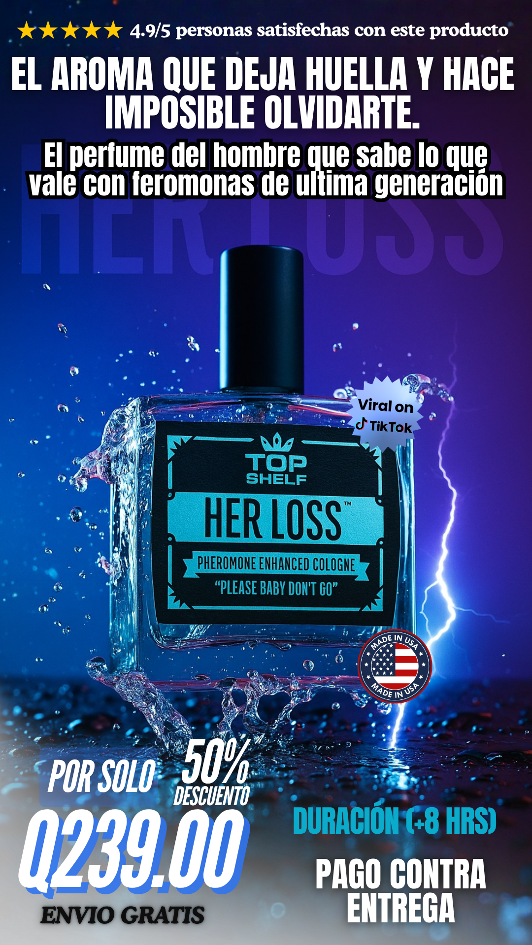 HER LOSS – Colonia con Feromonas para Hombres “Please Baby Don’t Go” | Perfume Atractivo y Seductor de Larga Duración