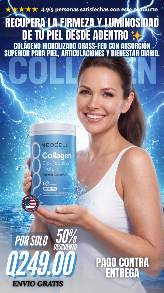 🧬 Colágeno Hidrolizado Grass-Fed Bio-Peptides sin Sabor | Absorción Superior para Piel, Articulaciones y Bienestar Diario ✨