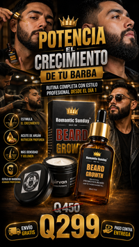 Kit Premium para Crecimiento de Barba con Minoxidil – Aceite Esencial y Bálsamo Nutritivo para una Barba Más Densa y Cuidada