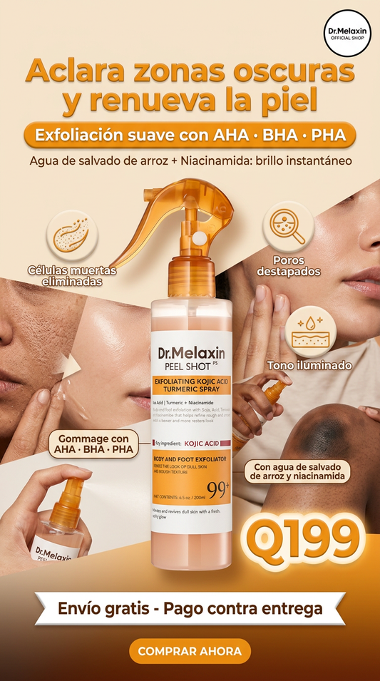 Dr. Melaxin Peel Shot – Spray Exfoliante Corporal con Ácido Kójico y Cúrcuma