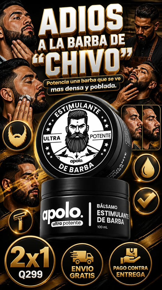 Bálsamo Estimulante para Barba 2x1 Apolo Ultra Potente 100 mL
