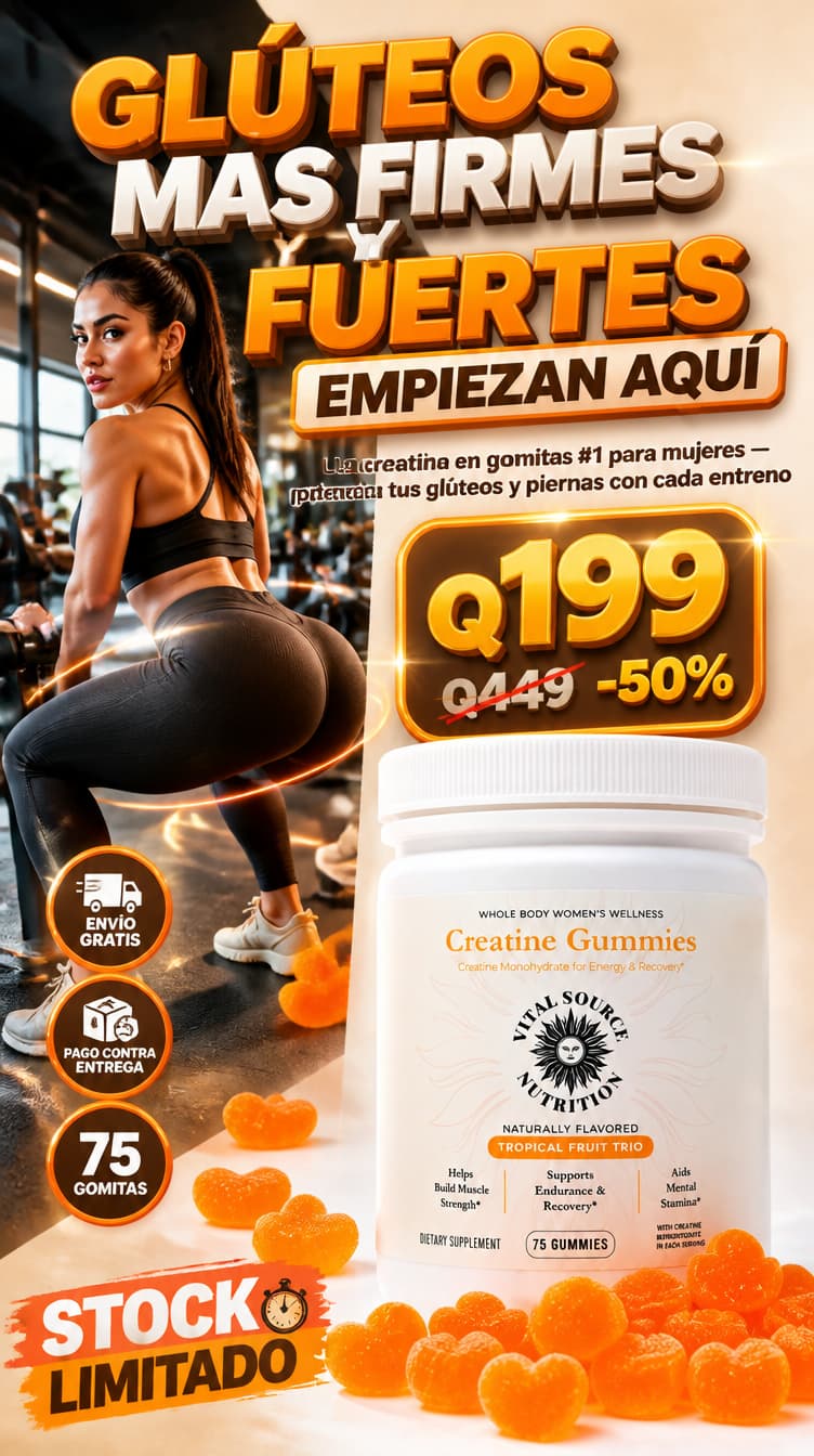 Vital Source Nutrition Creatine Gummies para Mujeres – Creatina Monohidratada Sabor Tropical Fruit Trio, 75 Gomitas