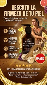 Set Anticelulitis Profesional: Masajeador de Madera + Aceite Reductor Reafirmante con Colágeno