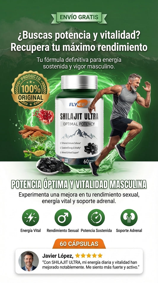 FLYNEW Shilajit Ultra – Suplemento Natural de Alta Potencia para Energía, Vitalidad e Inmunidad