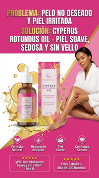 Aceite Reductor de Vello Cyperus Rotundus – Caramela Beauty | Fórmula Natural Vegana para Rostro y Cuerpo | 60ml